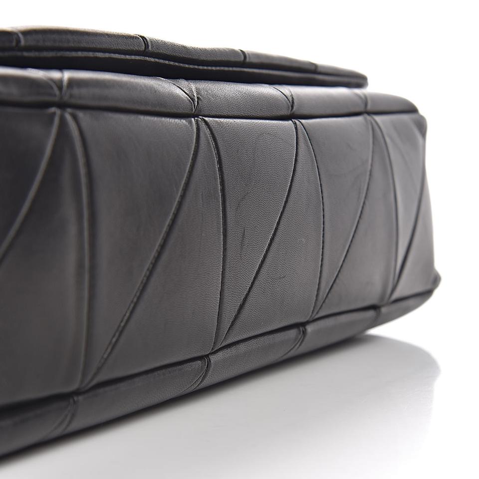 Saint Laurent Jamie Lambskin Large Patchwork Black Leather Shoulder Bag