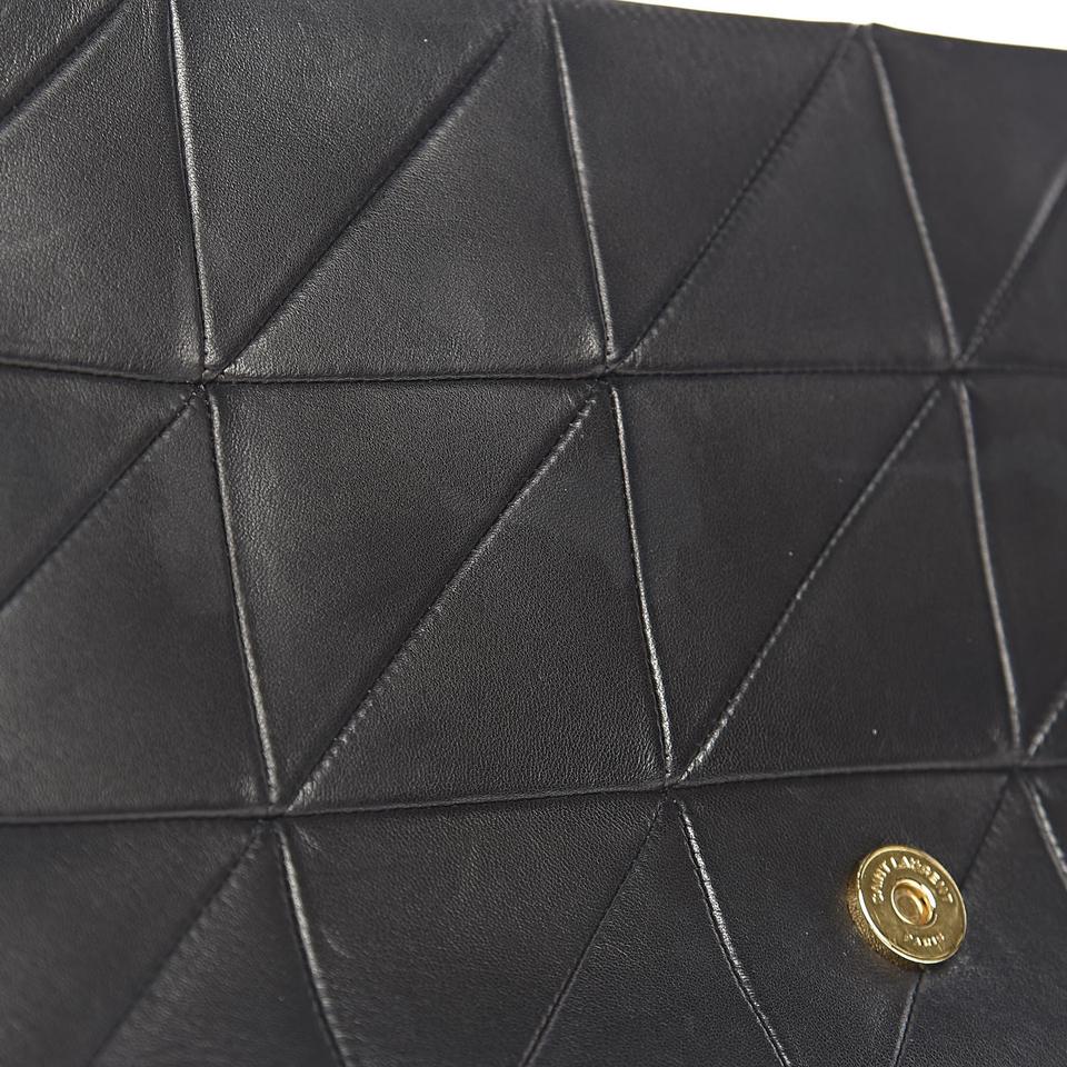 Saint Laurent Jamie Lambskin Large Patchwork Black Leather Shoulder Bag