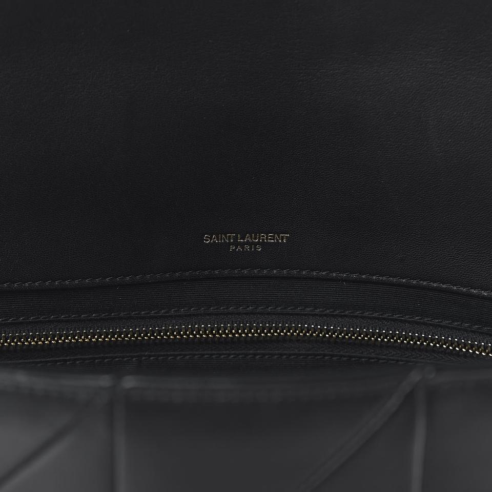 Saint Laurent Jamie Lambskin Large Patchwork Black Leather Shoulder Bag