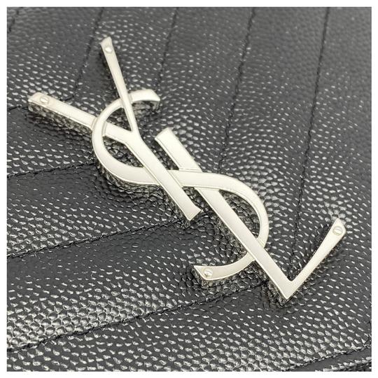 Saint Laurent Large Monogram Chain Envelope Black Leather Cross Body Bag