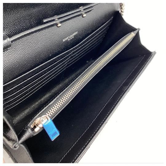 Saint Laurent Large Monogram Chain Envelope Black Leather Cross Body Bag