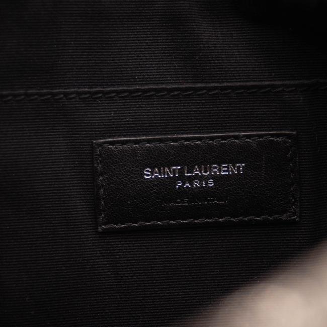 Saint Laurent Lou Camera Suede Monogram Small Fog Cross Body Grey Leather Shoulder Bag