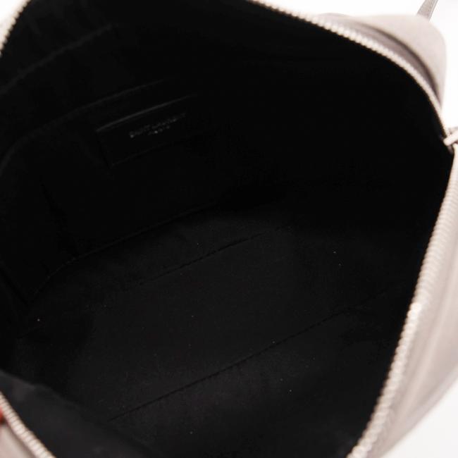 Saint Laurent Lou Camera Suede Monogram Small Fog Cross Body Grey Leather Shoulder Bag