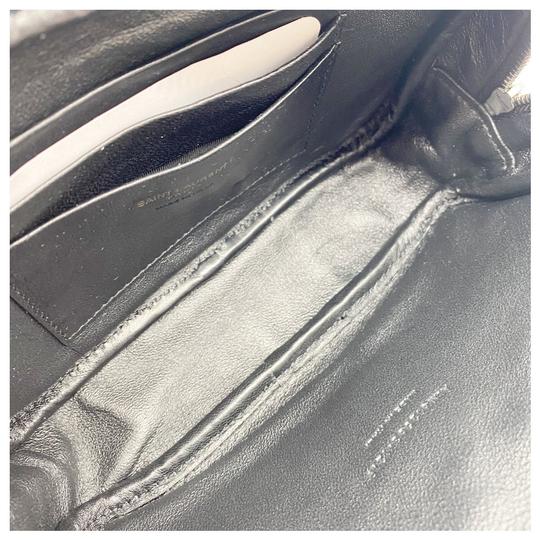 Saint Laurent Lou Ysl Monogram Camera Mini In Croc-embossed Black Leather Cross Body Bag