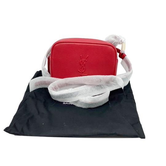Saint Laurent - Grain de Poudre Classic Monogram Small Red Camera Bag  Crossbody