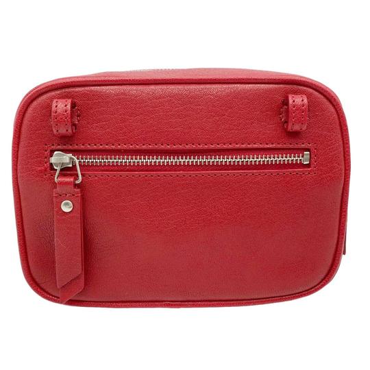 Saint Laurent Loulou Belt Lou Monogram Textured Embossed Red Leather Cross Body Bag