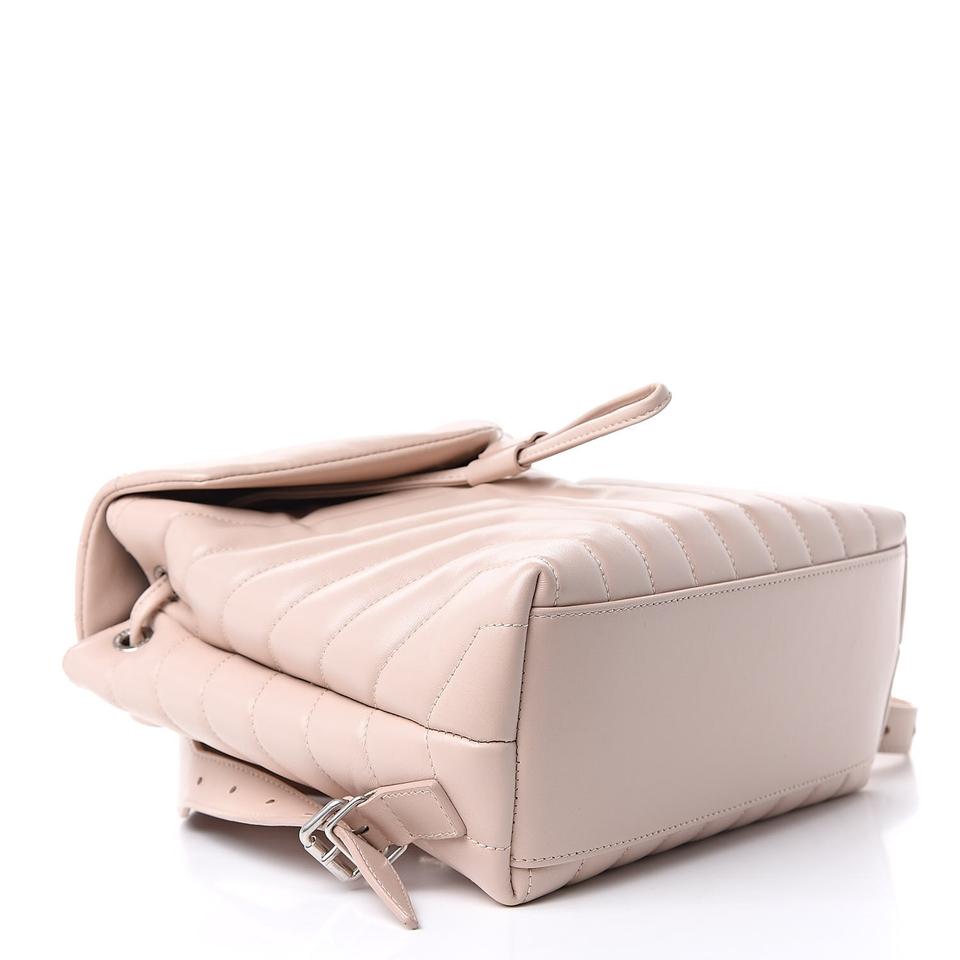 Saint Laurent Loulou Quilted Small Marble Pink Monogram Calfskin Leather Backpack