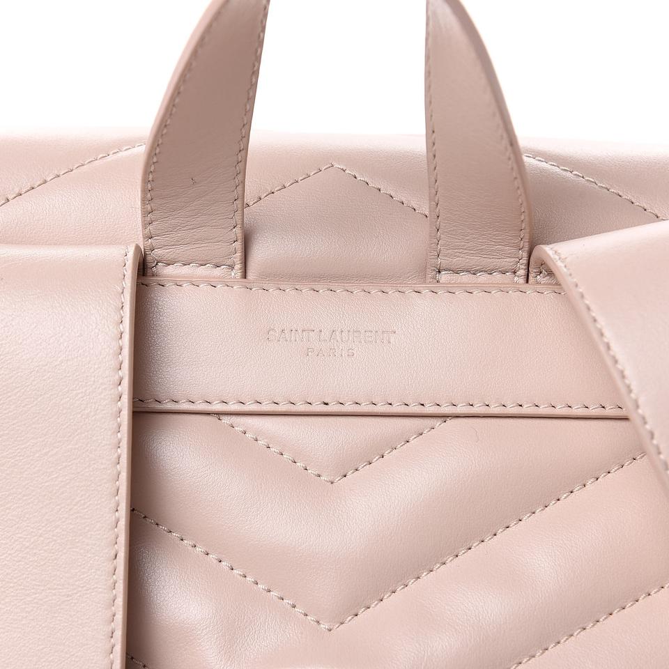 Saint Laurent Loulou Quilted Small Marble Pink Monogram Calfskin Leather Backpack