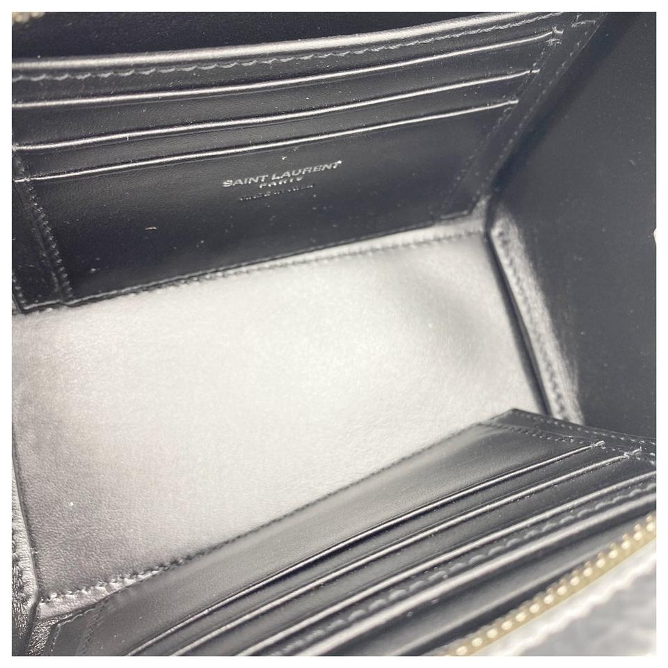 NEW Saint Laurent Monogram Cabas Toy Metallic Leather Cross Body Bag