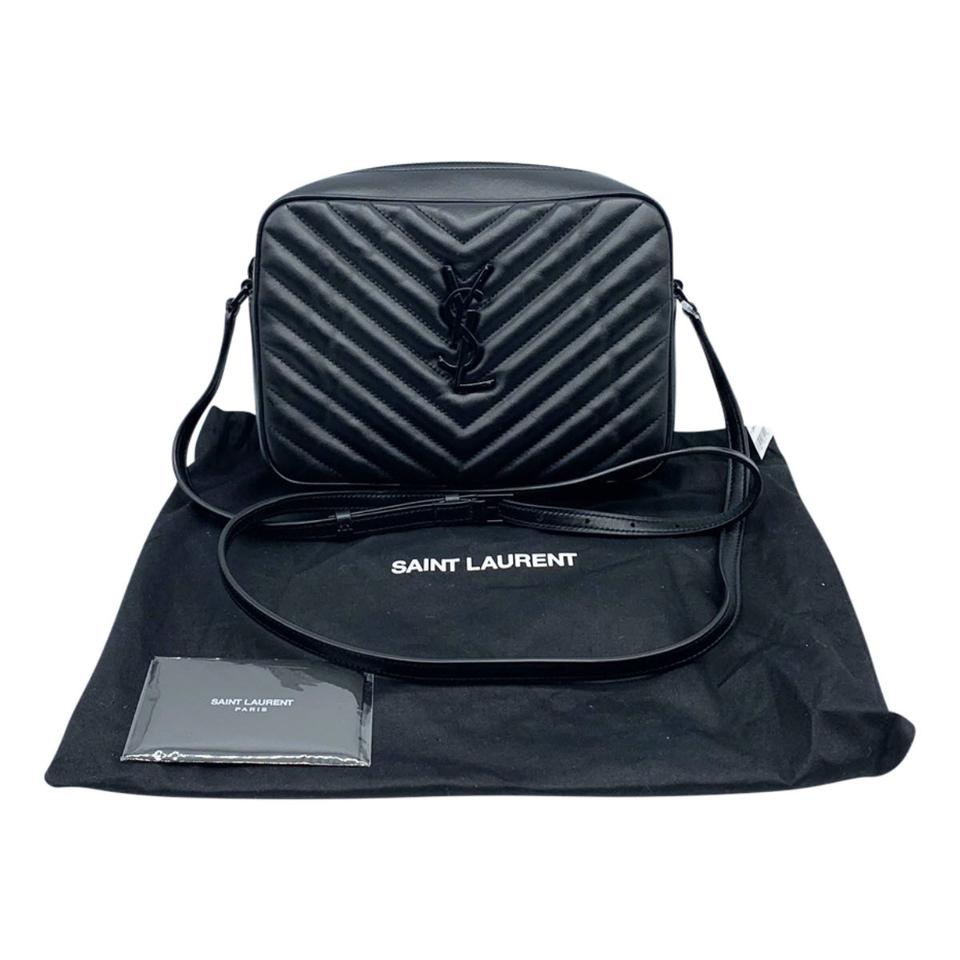 Saint Laurent Calfskin Matelasse Monogram Lou Camera Bag Dark Beige