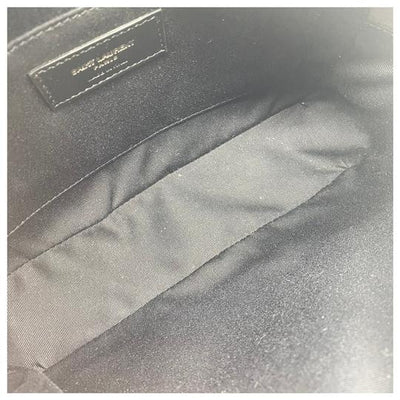 Saint Laurent Monogram Camera Lou Metallic Tiger Stripe Black Leather Cross Body Bag