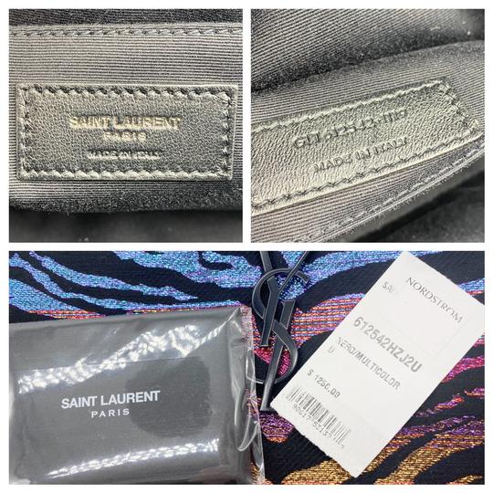 Saint Laurent Monogram Camera Lou Metallic Tiger Stripe Black Leather Cross Body Bag