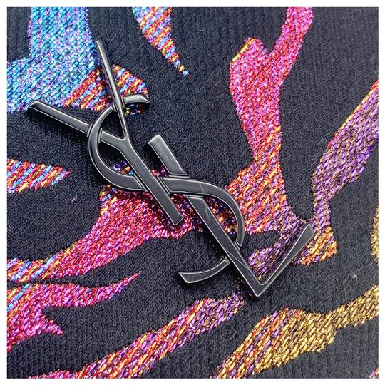 Saint Laurent Monogram Camera Lou Mini Tiger Stripe Black Leather Cross Body Bag