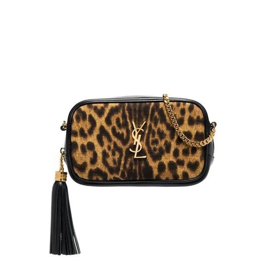 Saint Laurent Monogram Camera Mini Lou Toy Leopard-print Black Leather Cross Body Bag