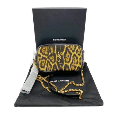 Saint Laurent Monogram Camera Mini Lou Toy Leopard-print Black Leather Cross Body Bag