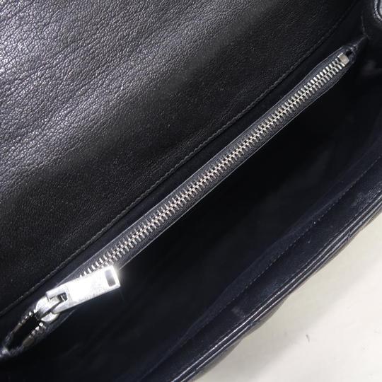 Saint Laurent Monogram College Large Black Calfskin Leather Satchel