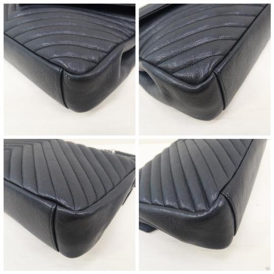 Saint Laurent Monogram College Large Black Calfskin Leather Satchel