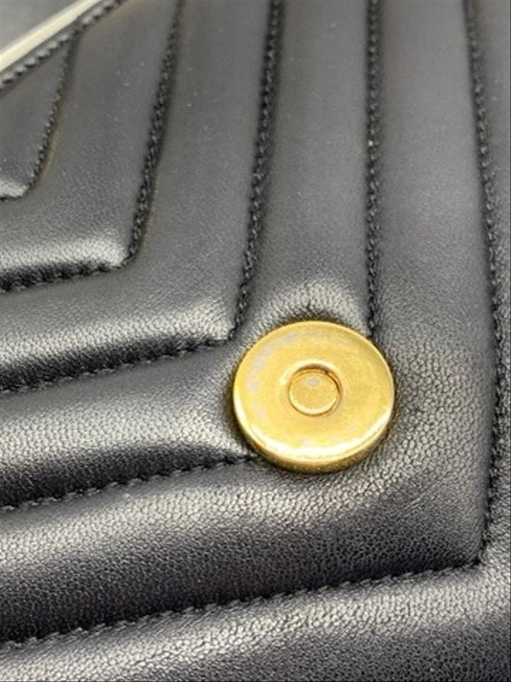 Saint Laurent Monogram Collège Medium Envelope Chain Black Leather Shoulder Bag