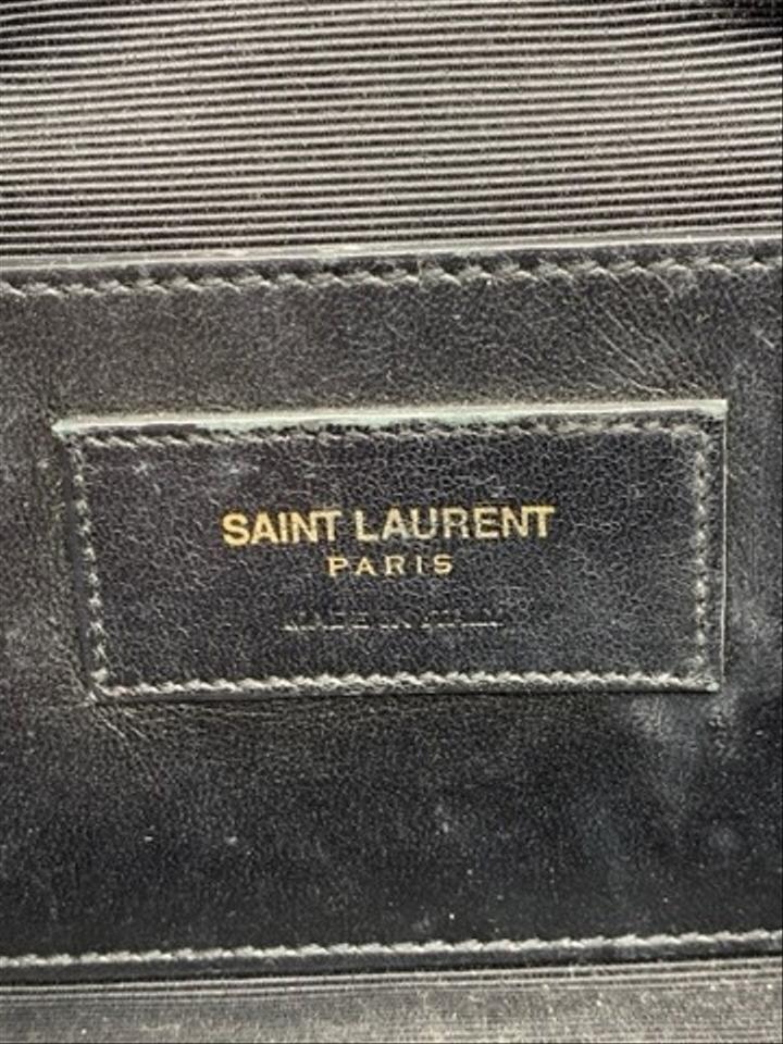Saint Laurent Monogram Collège Medium Envelope Chain Black Leather Shoulder Bag