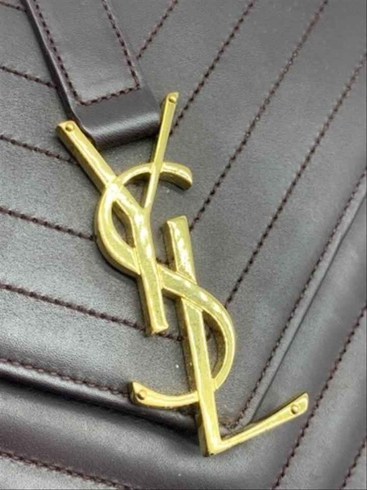 Saint Laurent Monogram Envelope Crossbody Matelasse Burgundy Leather Shoulder Bag