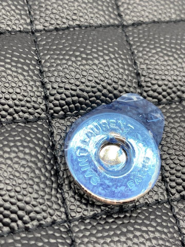 Saint Laurent Monogram Envelope Shoulder Medium Tri-quilted Matelasse Grain De Poudre Flap Black Leather Cross Body Bag