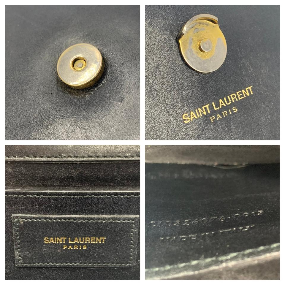 Saint Laurent - Kate Monogram Gray Leather Tassel Shoulder Bag