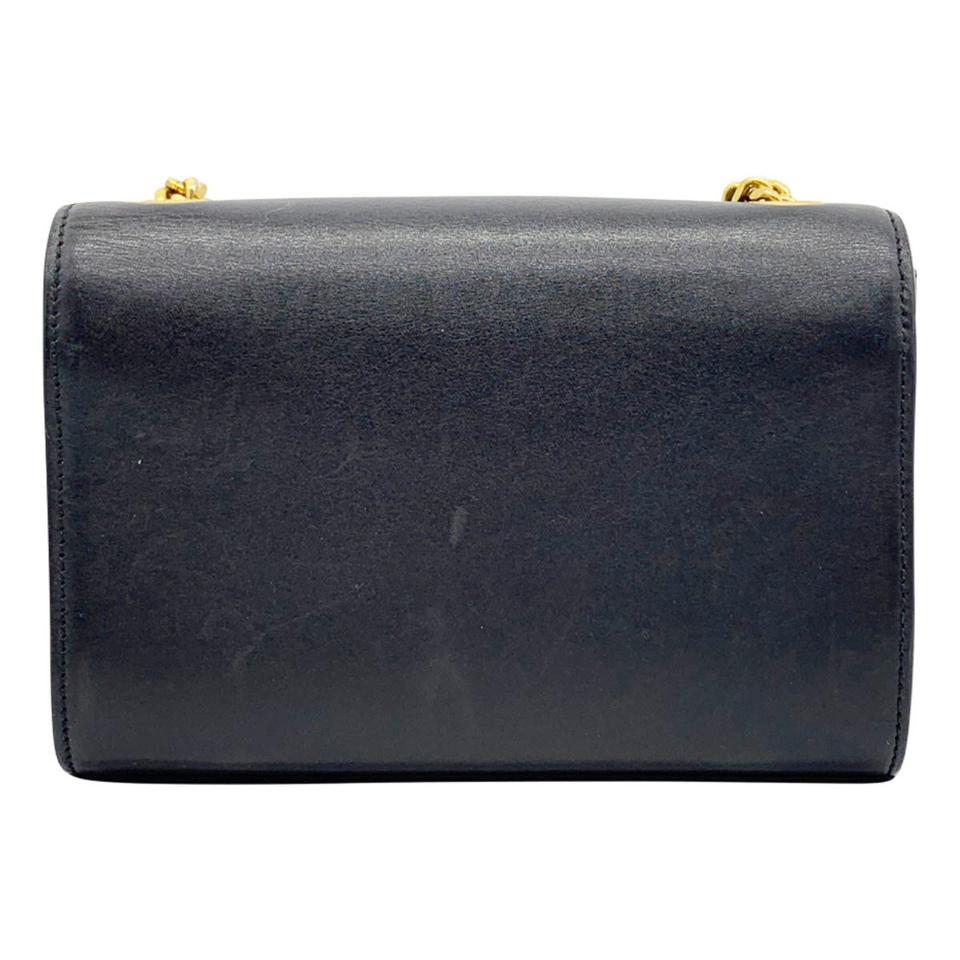 Saint Laurent Monogram Kate Calfskin Small Classic Tassel Satchel Black Leather
