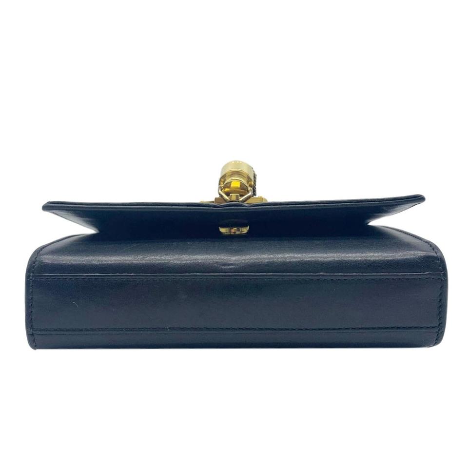 Saint Laurent Monogram Kate Calfskin Small Classic Tassel Satchel Black Leather Shoulder Bag