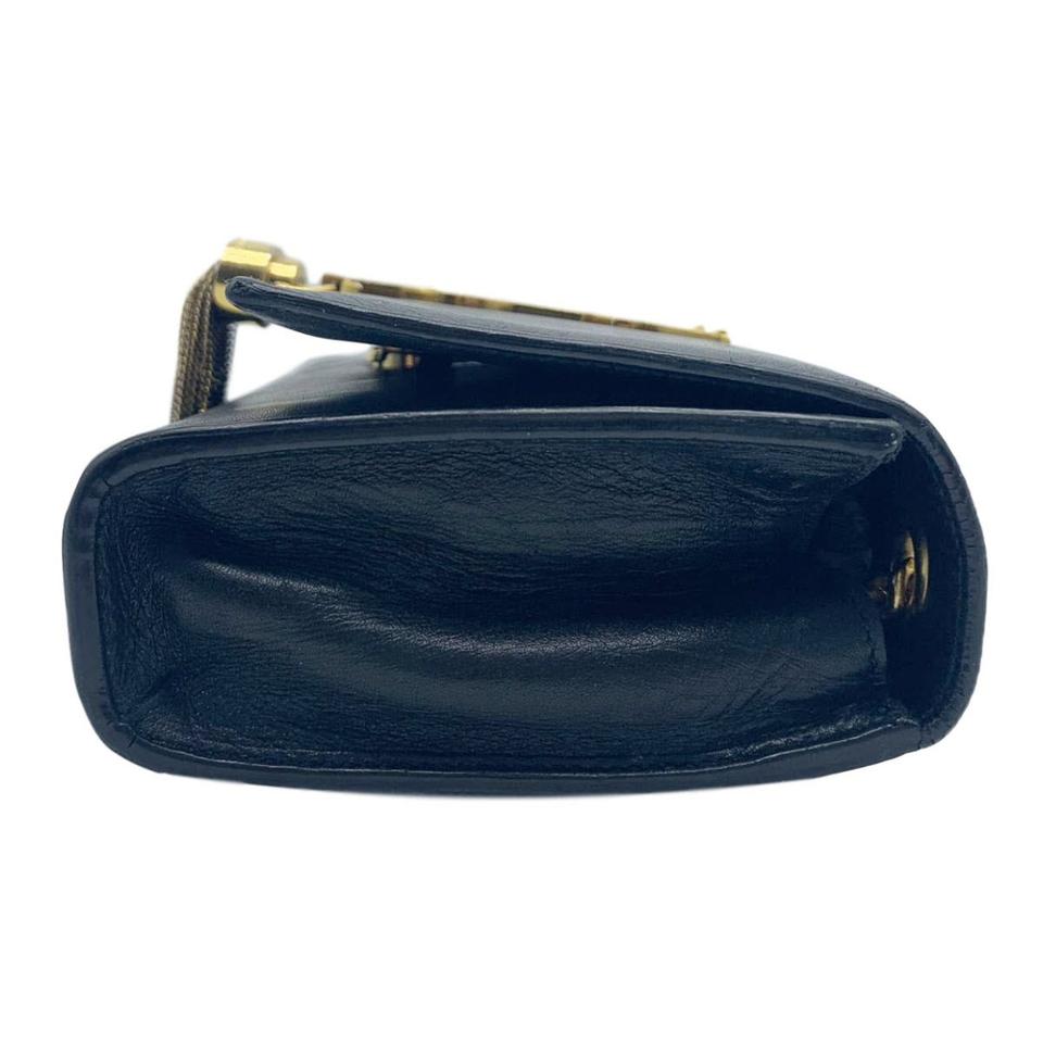 Saint Laurent Monogram Kate Calfskin Small Classic Tassel Satchel Black Leather Shoulder Bag