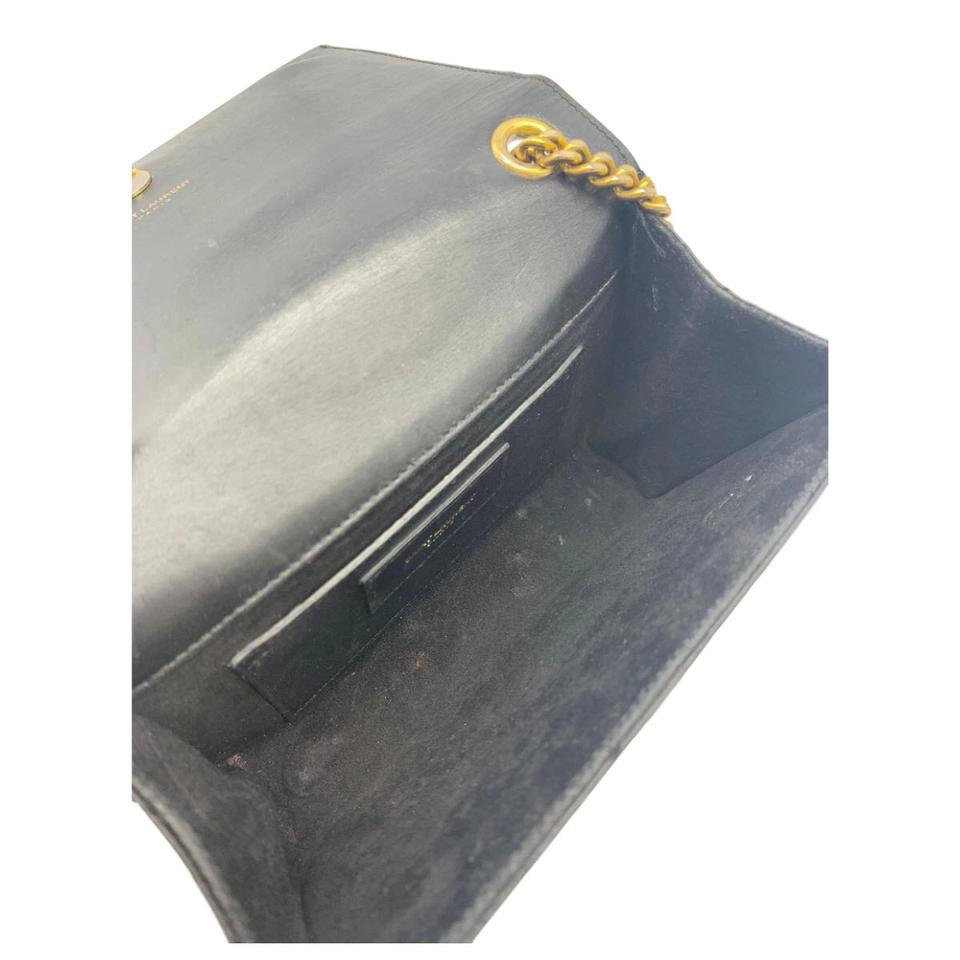 Saint Laurent Monogram Kate Calfskin Small Classic Tassel Satchel Black Leather Shoulder Bag