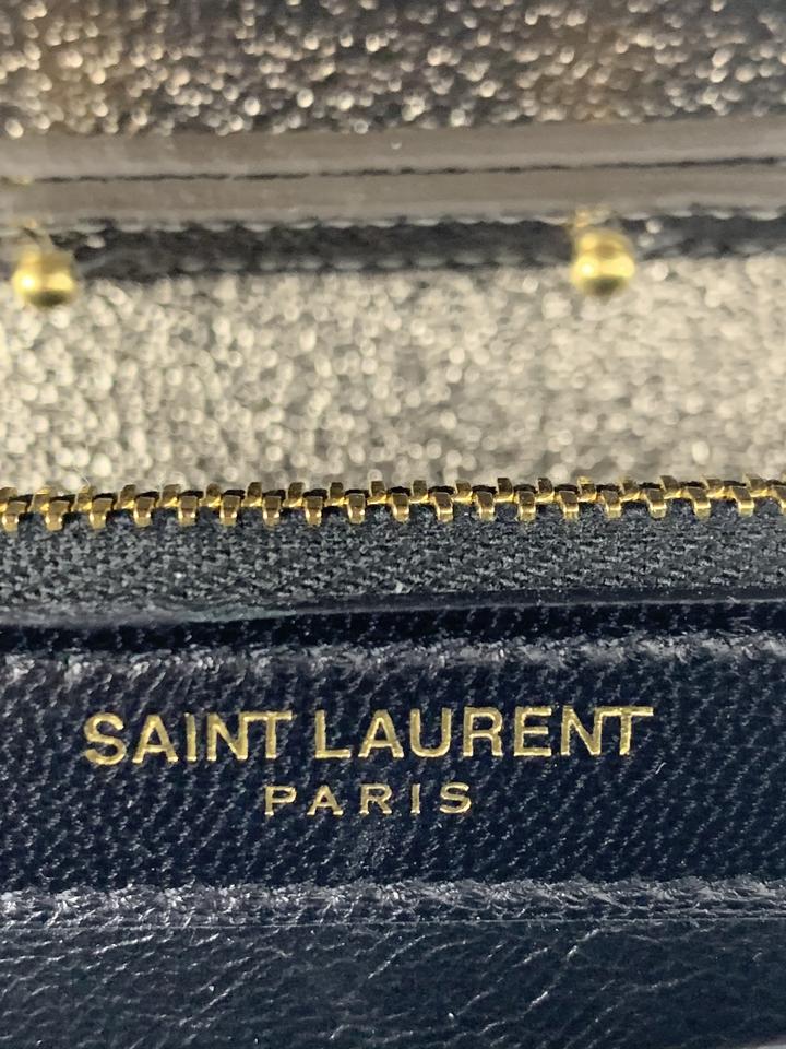 NEW Saint Laurent Monogram Kate Chain Wallet Wallet On Chain / Silver/Erosion