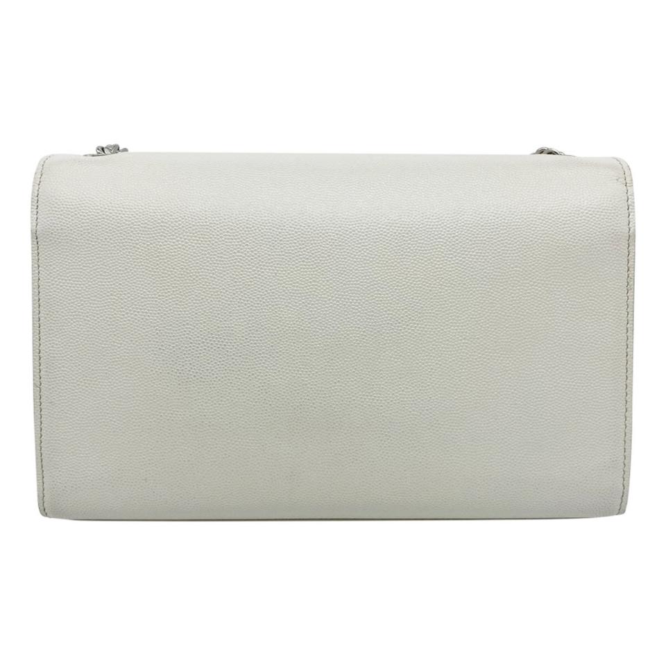 Saint Laurent Monogram Kate Crossbody Medium Grained Monogram White Leather Shoulder Bag