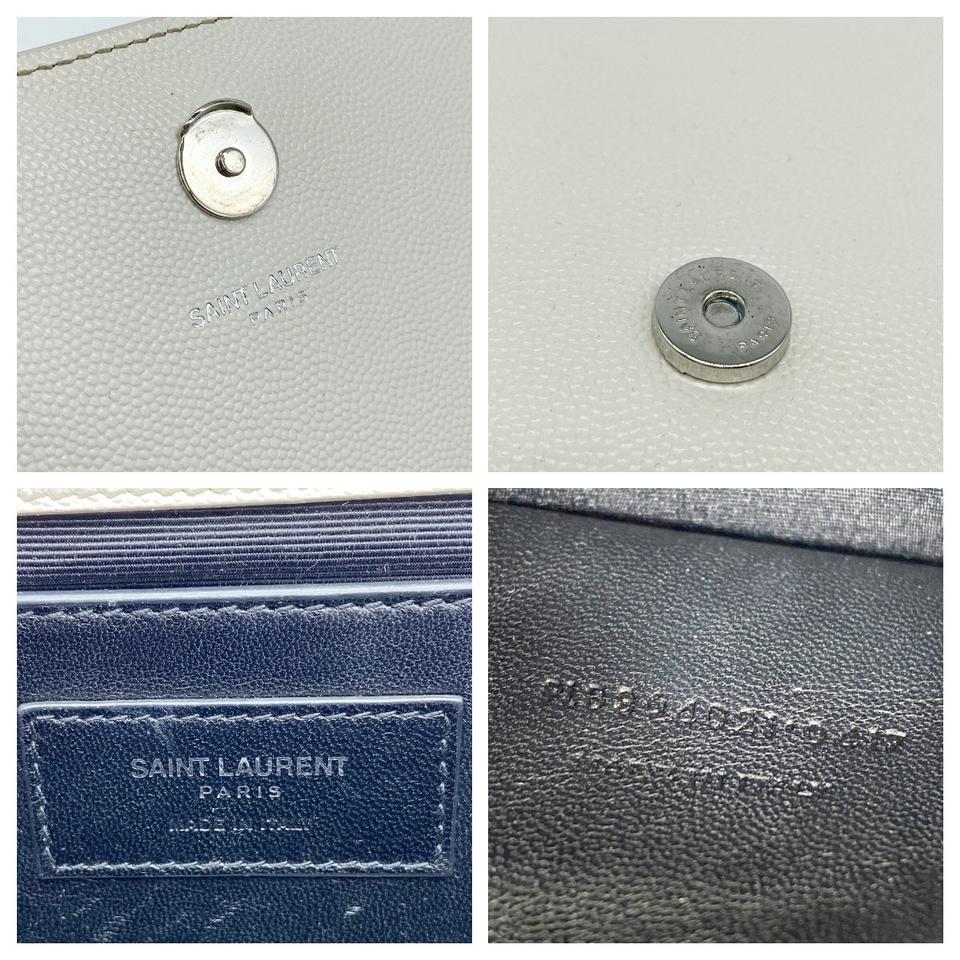 Saint Laurent Monogram Kate Crossbody Medium Grained Monogram White Leather Shoulder Bag