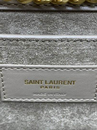 Saint Laurent Monogram Kate Crossbody Monogramme Tassel Chain Medium Dusty Grey Beige Leather Shoulder Bag
