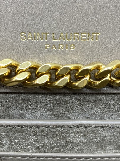 Saint Laurent Monogram Kate Crossbody Monogramme Tassel Chain Medium Dusty Grey Beige Leather Shoulder Bag