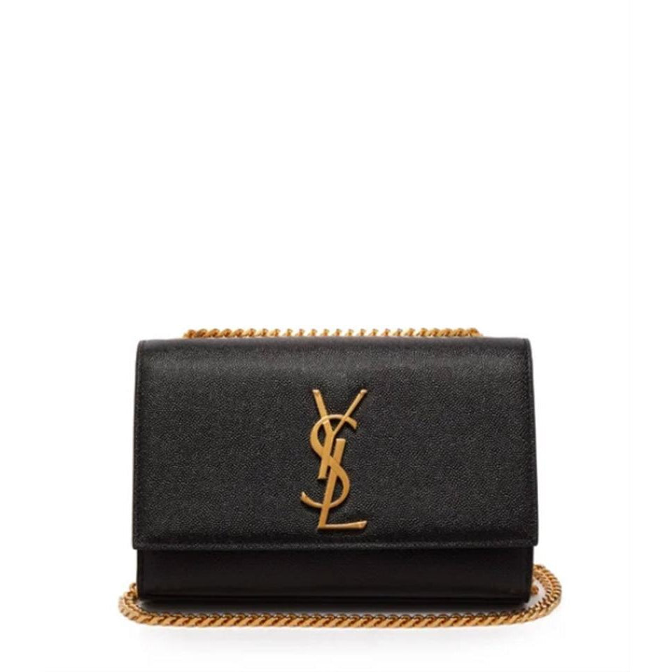 Saint Laurent Monogram Kate Grained Monogram Cross-body Black Leather Shoulder Bag