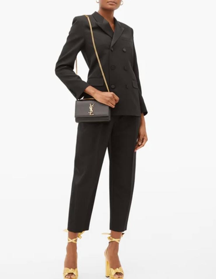 Saint Laurent Monogram Kate Grained Monogram Cross-body Black Leather Shoulder Bag