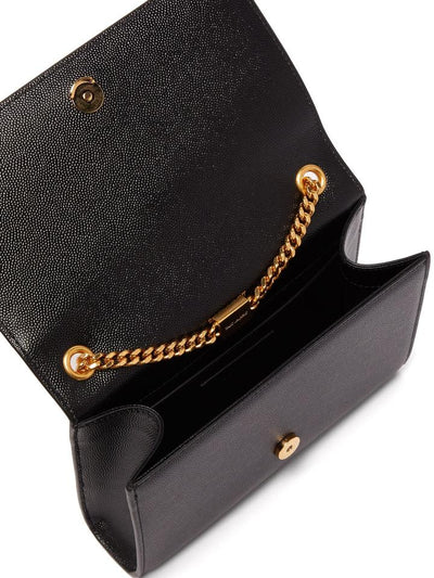 Saint Laurent Monogram Kate Grained Monogram Cross-body Black Leather Shoulder Bag