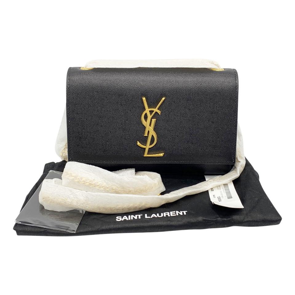 Saint Laurent Monogram Kate Grained Monogram Cross-body Black Leather Shoulder Bag