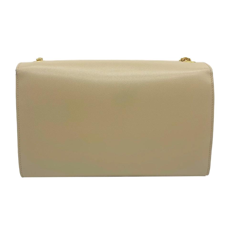 Saint Laurent Monogram Kate Medium Beige Leather Shoulder Bag
