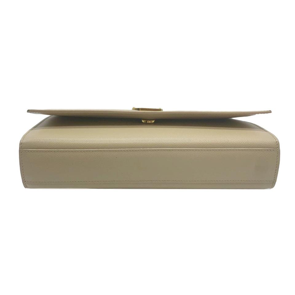 Saint Laurent Monogram Kate Medium Beige Leather Shoulder Bag