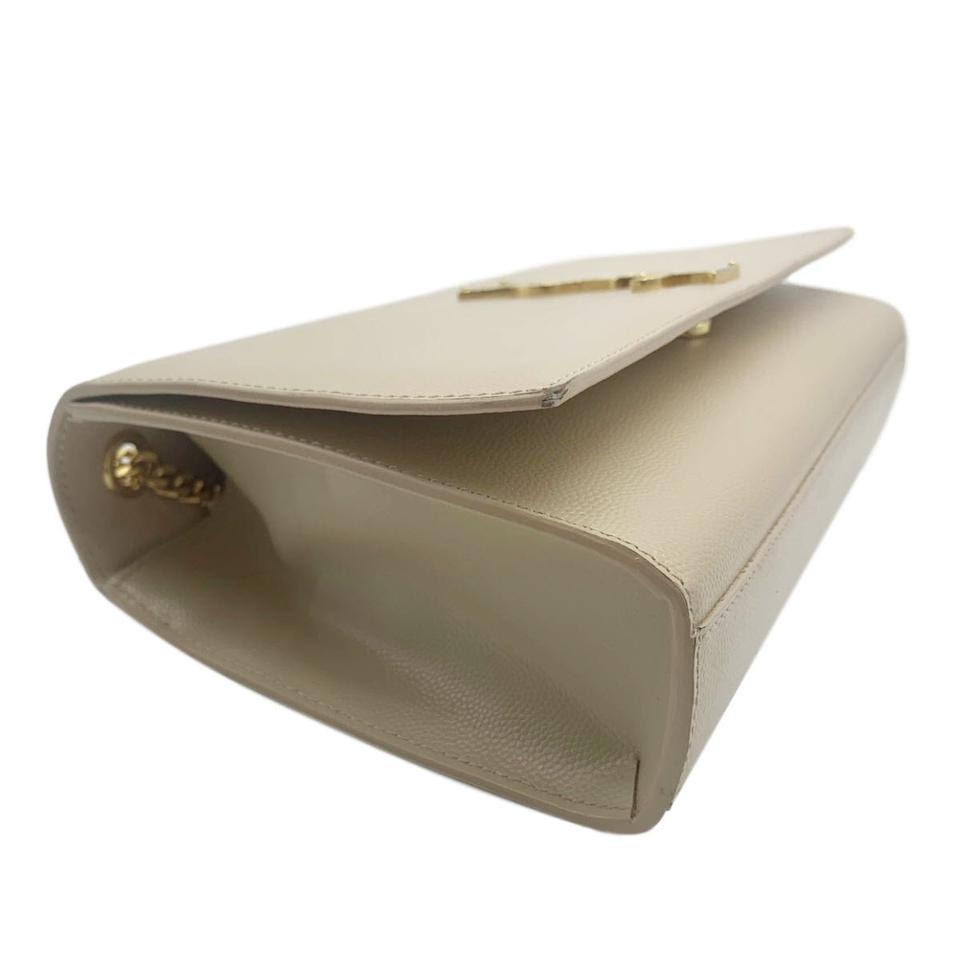 Saint Laurent Monogram Kate Medium Beige Leather Shoulder Bag