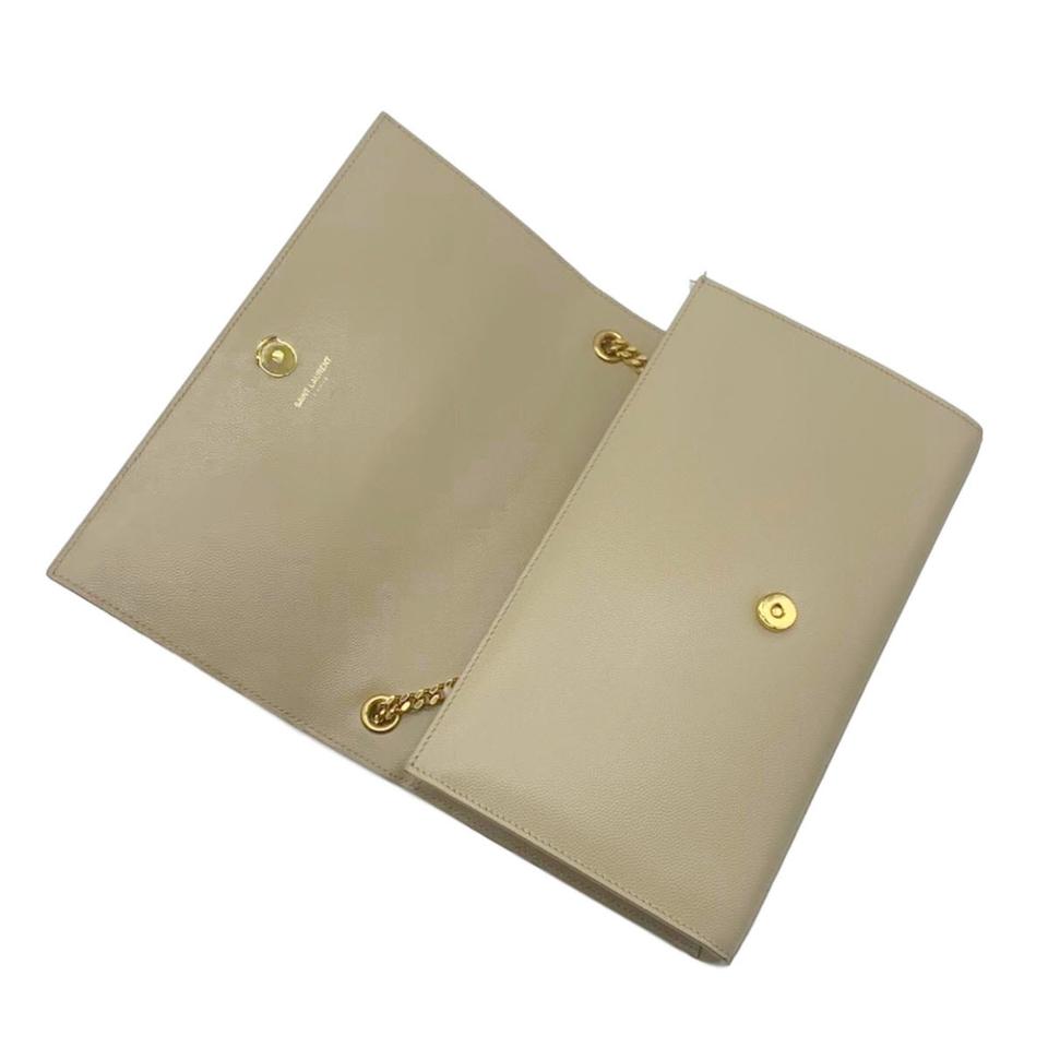 Saint Laurent Monogram Kate Medium Beige Leather Shoulder Bag