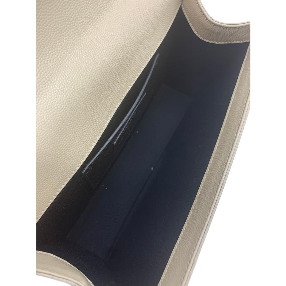 Saint Laurent Monogram Kate Medium Beige Leather Shoulder Bag