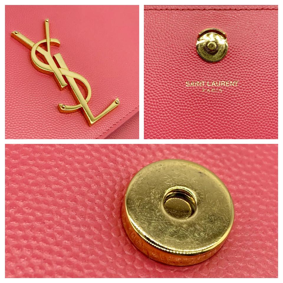 Saint Laurent Monogram Kate Medium Pink Leather Shoulder Bag