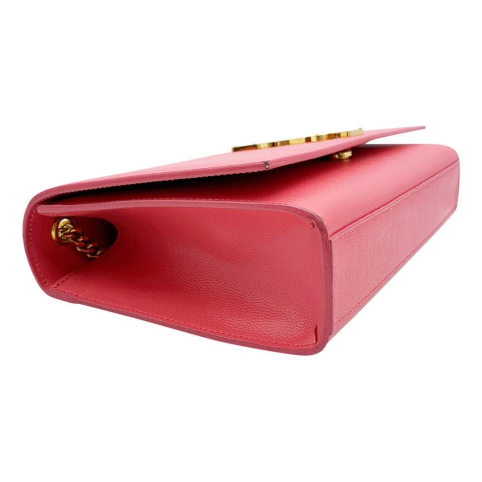 Saint Laurent Monogram Kate Medium Pink Leather Shoulder Bag