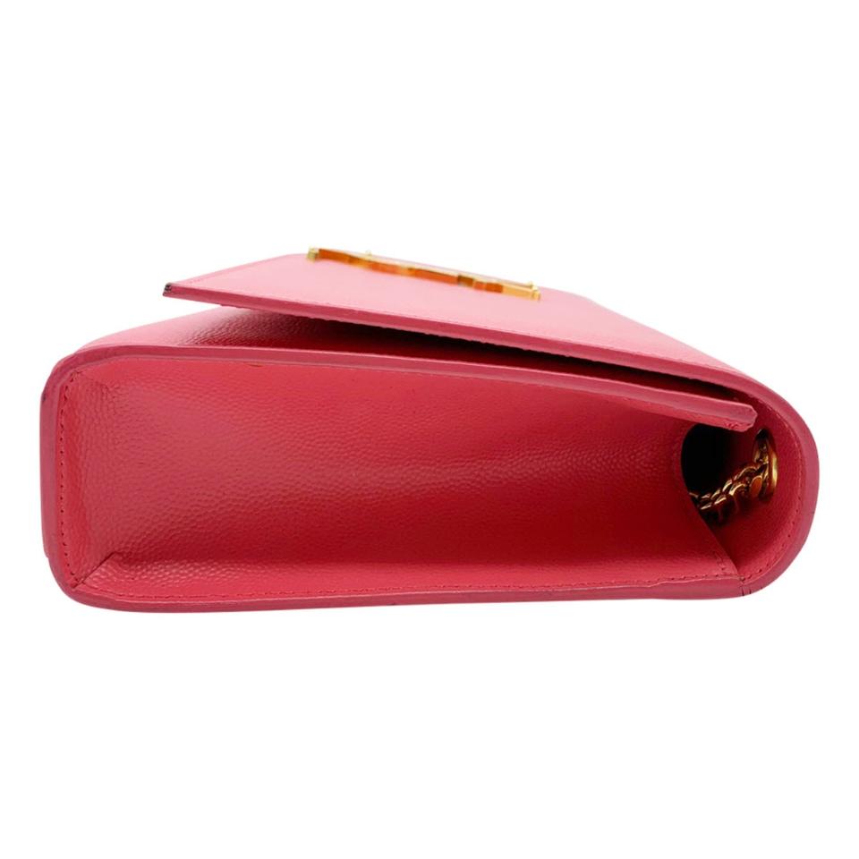 Saint Laurent Monogram Kate Medium Pink Leather Shoulder Bag