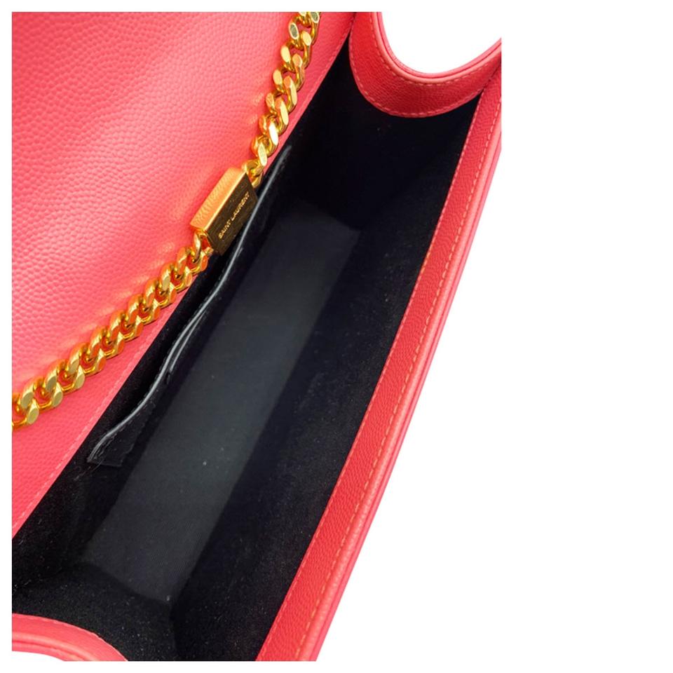 Saint Laurent Monogram Kate Medium Pink Leather Shoulder Bag