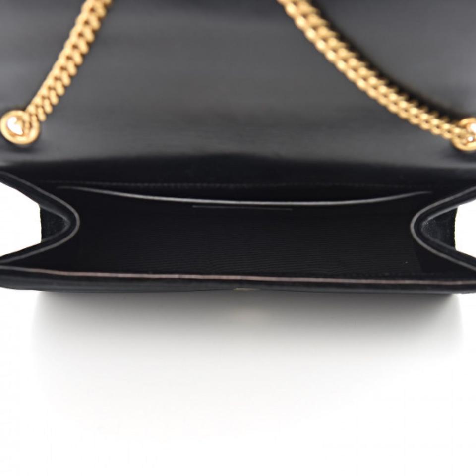 Saint Laurent Monogram Kate Medium Tassel Monogram Chain Black Velvet Cross Body Bag