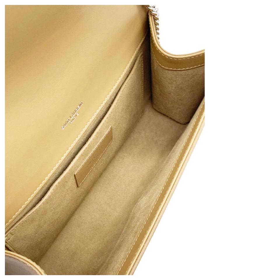 Saint Laurent Monogram Kate Medium Tassel Taupe Fonce Beige Leather Cross Body Bag